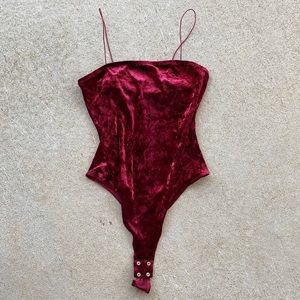Red velvet body suit